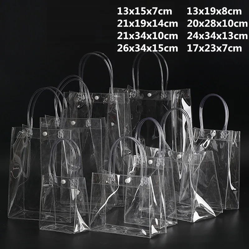 20 шт-прозрачные ПВХ подарочные сумки с ручкой прозрачные пластиковые сумки