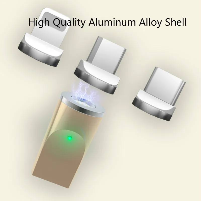 OtgMagnetic Cable adapter Быстрый зарядный разъем LED light micro usb адаптер IOS andriod type C adpater для iphone