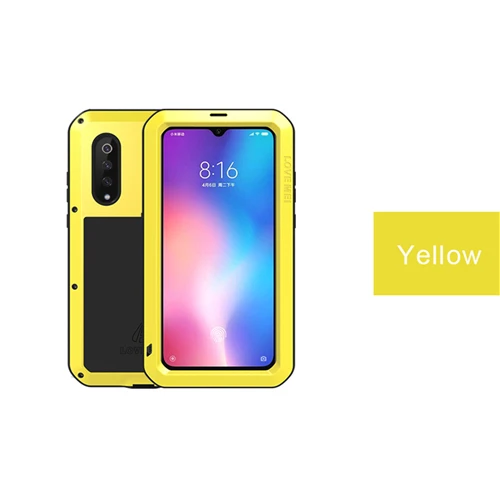 Для Xiaomi mi 9 Силиконовый противоударный чехол металлический армированный защитный чехол для Xiaomi mi 8 9 6 mi 9 mi 8 mi 6 Чехол Funda+ Стекло пленка - Цвет: Yellow