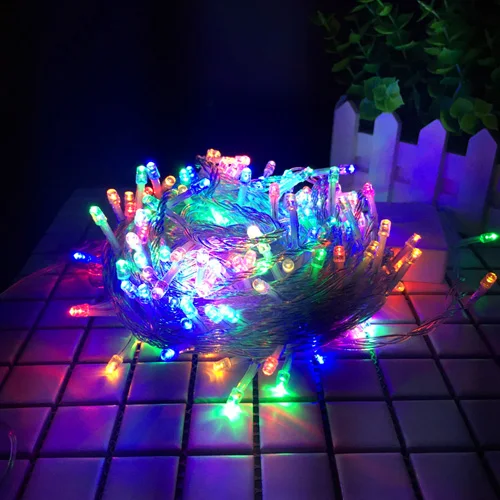 RGB 10 м 20 м светодиодный Сказочный праздничный струнный светильник, гирлянда 100 светодиодный 200 светодиодный светильник для рождественской елки, сада, вечерние, свадебные декоративные лампы, AC220V ЕС водонепроницаемый - Испускаемый цвет: RGB