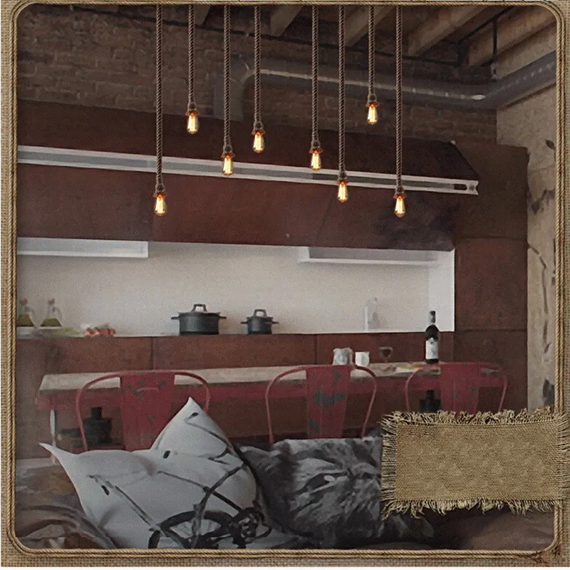 Ретро Лофт винтажный ручной вязки пеньковая веревка американский подвесной