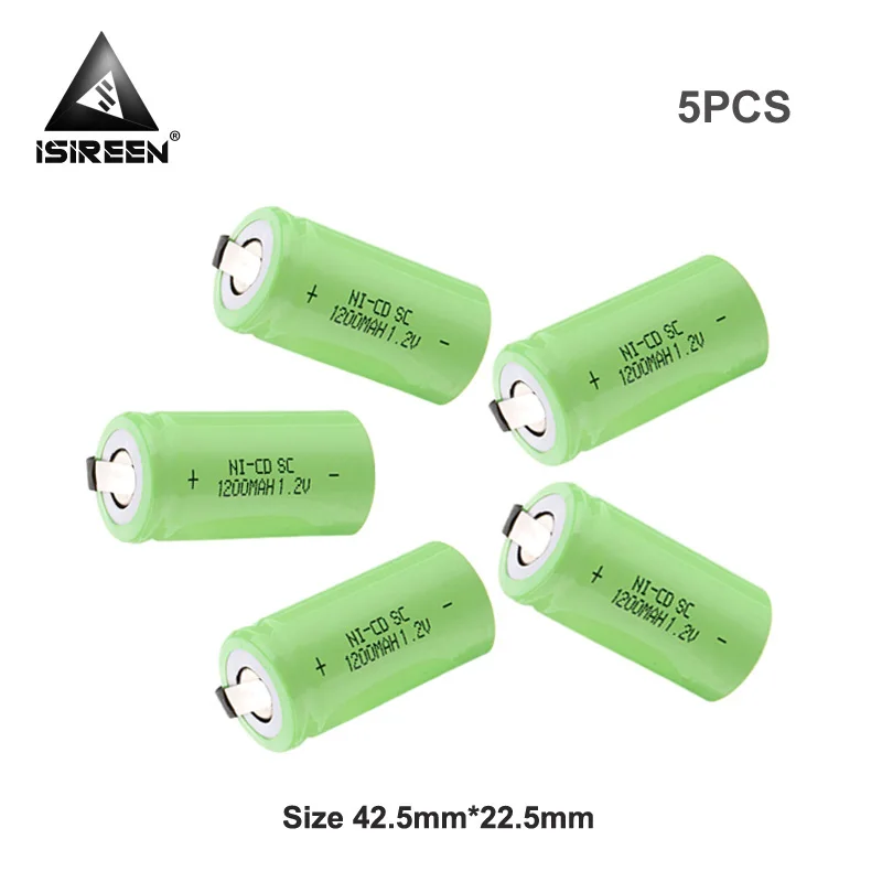 Subc Ni CD Cell 1 2 V 1200mAh перезаряжаемые SC батареи для электроинструмента Бесплатная