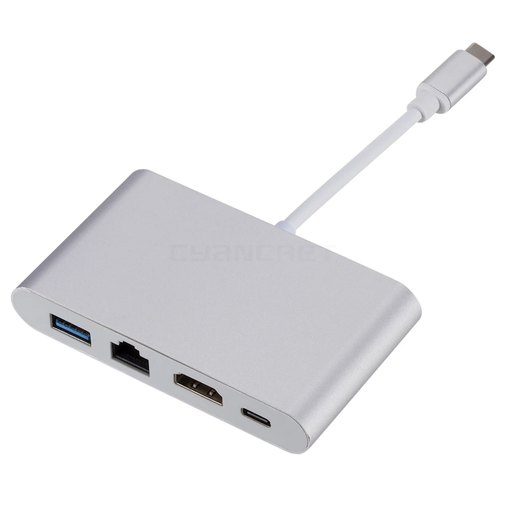 Адаптер Type C USB 3 1 к HDMI 0 RJ45 Ethernet type-C концентратор док-станция конвертер Поддержка 4K