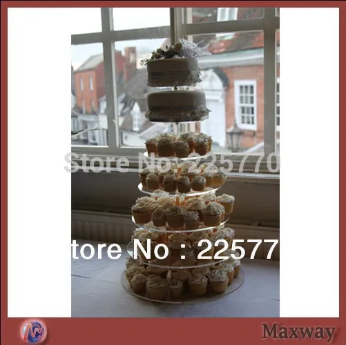 

free shipping 7 Tier round Acrylic wedding Cupcake Stand