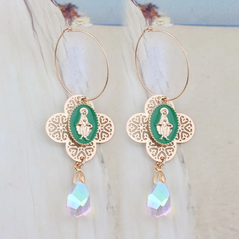 Полимерная серьга NeeFu WoFu серьги-подвески из натурального камня модные большие