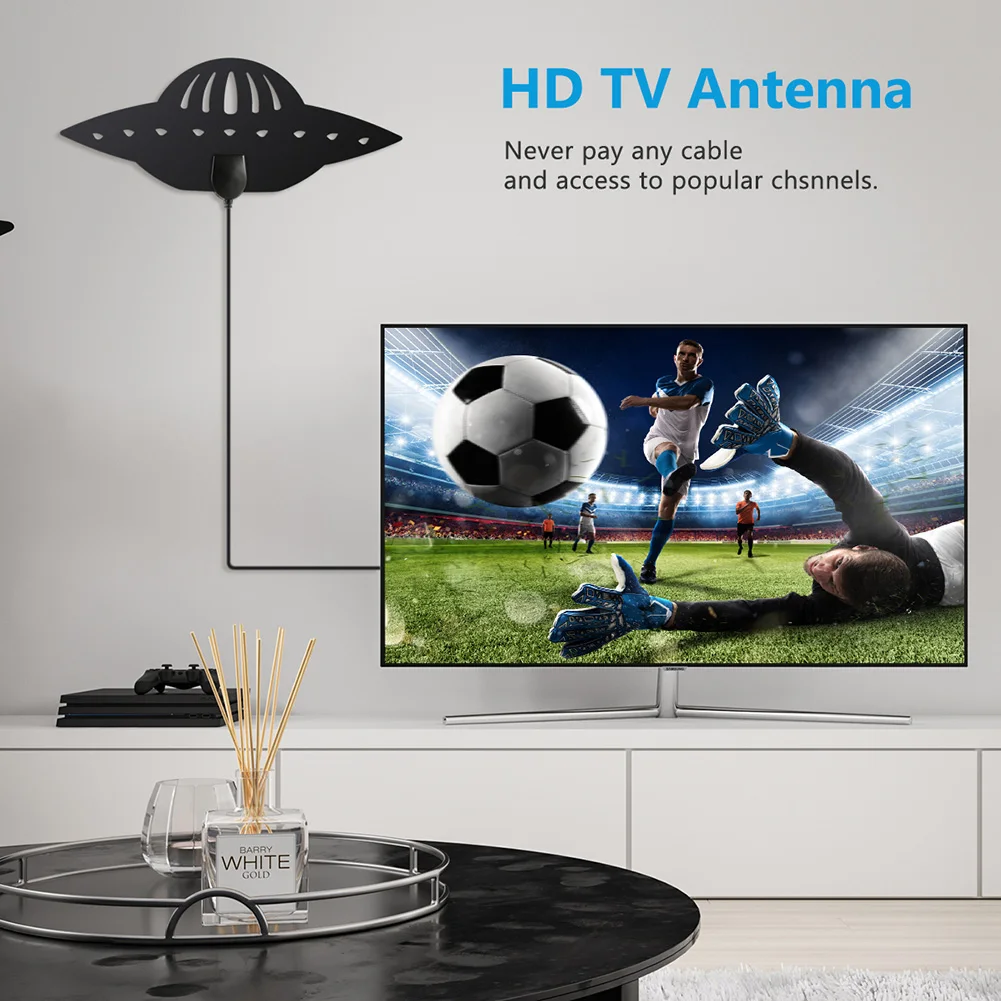 Антенна цифровой высокой четкости НЛО Дизайн HDTV Крытый 4 K 1080 P телевидение 100 Миля