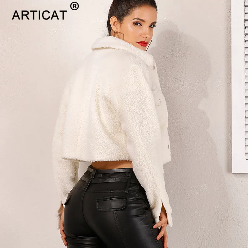 Articat/Женская куртка из искусственной овечьей шерсти Осенне зимнее пальто с