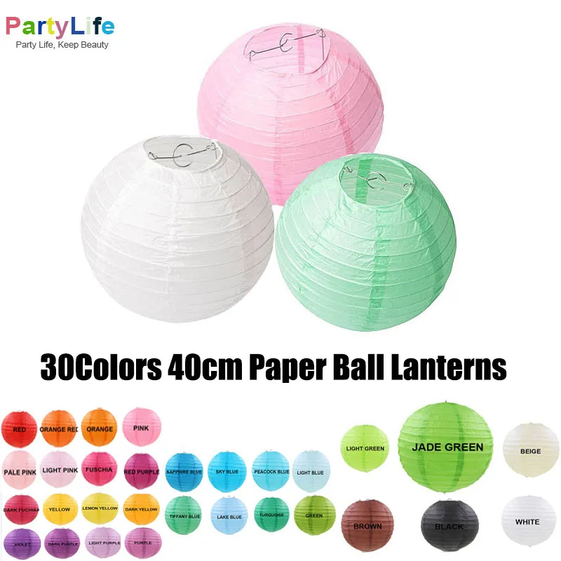 40 см бумажные шаровые фонари дешевые декоративные белые для дома и сада