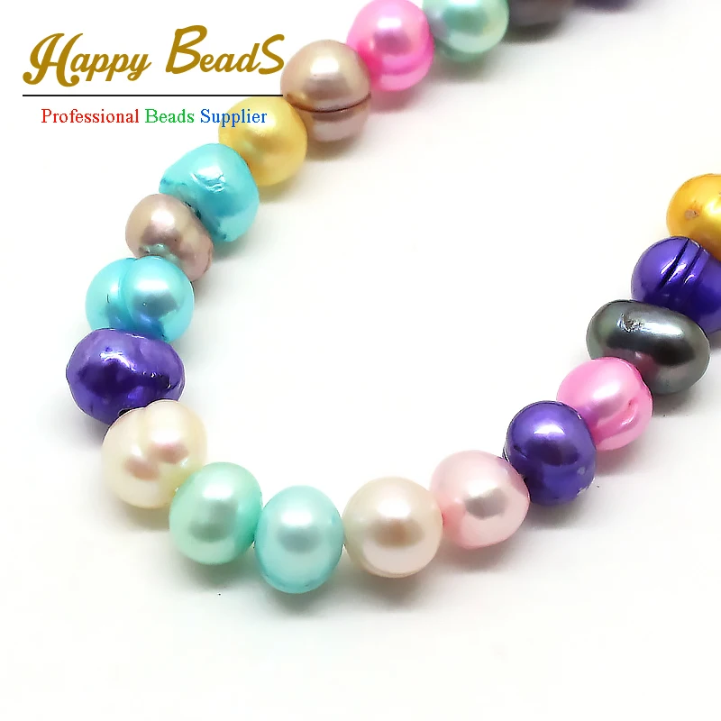 5-6 мм Разноцветные натуральные пресноводного жемчуга круглые шарики для