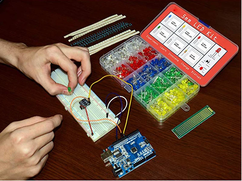 Рассеянный светодиодный диодный светильник набор из 5 мм различных цветов с