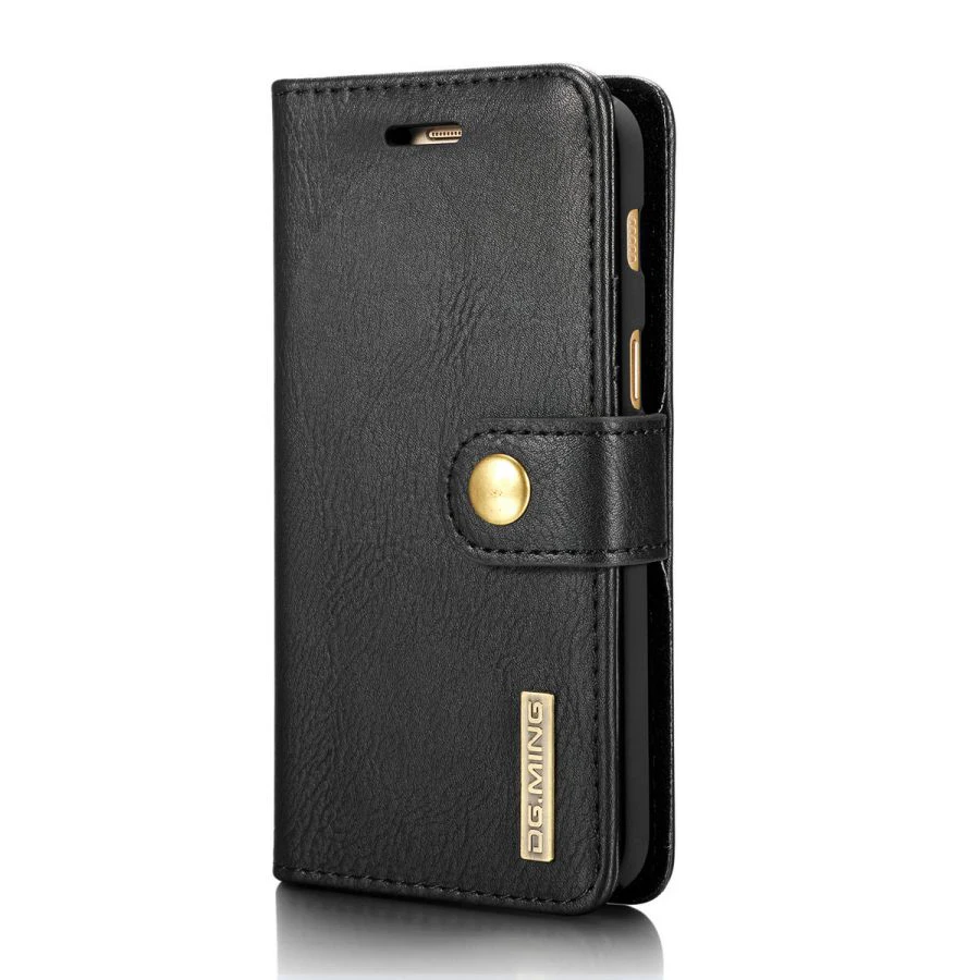 Black Кожаный чехол в стиле ретро для IPhone XS MAX XR, задняя крышка для IPhone 6, 7, 8 Plus, 11 Pro Max, откидная Магнитная крышка, кошелек, сумка для телефона - Цвет: Black
