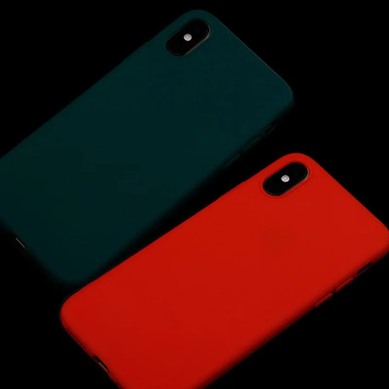 Ultra Thin Phone Case For iPhone 7 6 6s 8 X Plus XR XS Max Simple Solid Color Soft TPU Fashion Candy Back Cover |