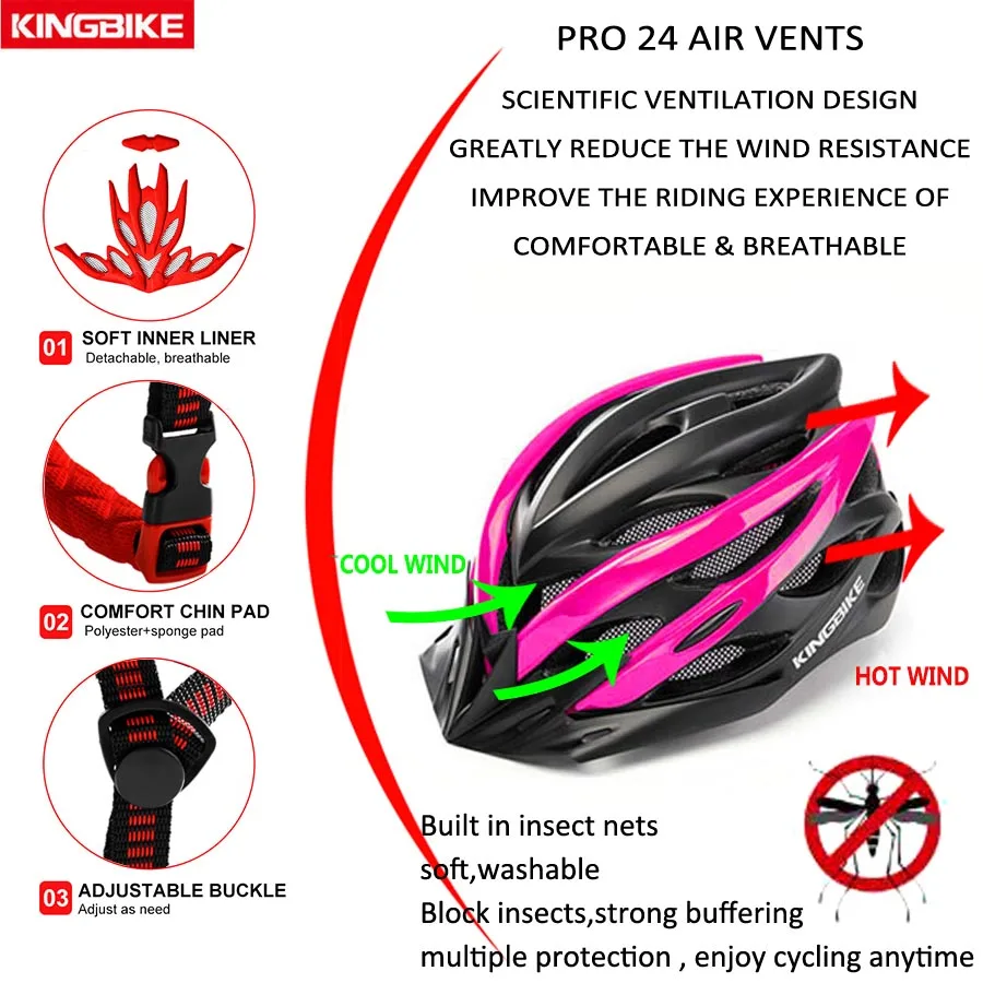 Велосипедный шлем KINGBIKE для мужчин ульсветильник с подсветильник кой 56-63 см