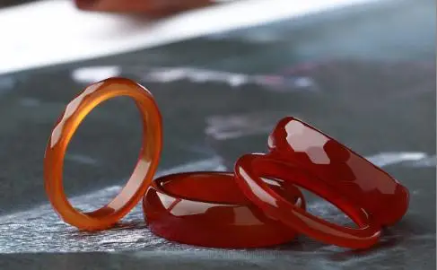 Lovers a natural JADESt carved red finger ring fine men and women children jewelry present four optional tail | Украшения и