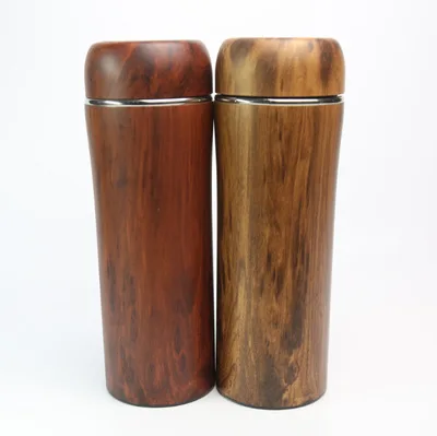 

300ml Creative Wood Thermos Purple sand liner Bamboo Vacuum Flasks Thermoses keep warm water bottle