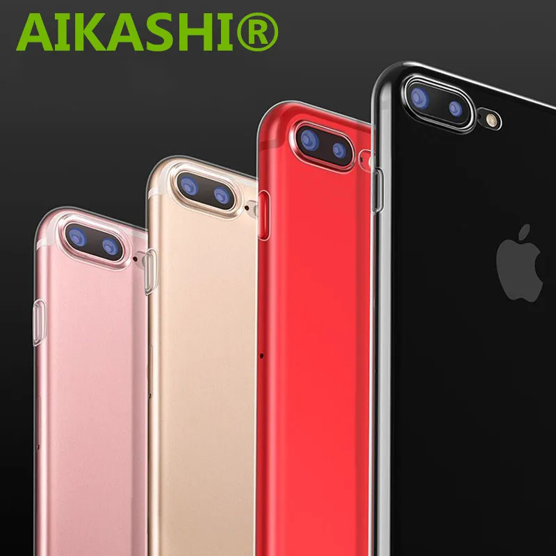 2PCSClearSoft TPU чехол для iPhone 6 6s Plus 7 7Plus прозрачный оригинальный ультра тонкий