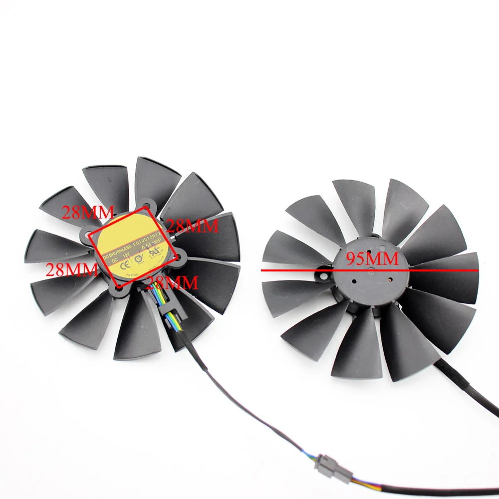 FD10015H12S 5Pin 12 В 0 55a 95 мм VGA вентилятор для ASUS GTX780 GTX780TI R9 280 290 280X 290X 380 охлаждения