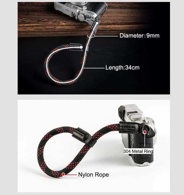 Ремешок на запястье для беззеркальной цифровой камеры Leica Canon Fuji Nikon Olympus Pentax