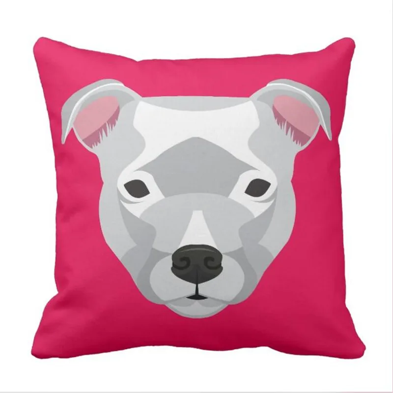 Розовый стаффордширский бультерьер наволочка для подушки | Дом и сад