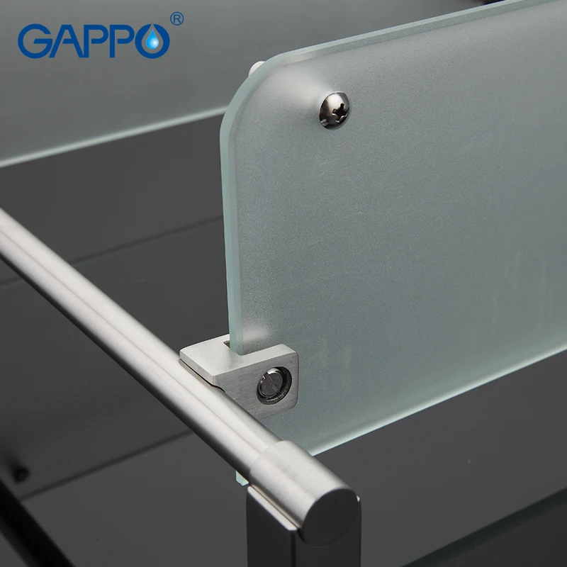 Высококачественные настенные полки GAPPO для ванной комнаты стеклянные двойные