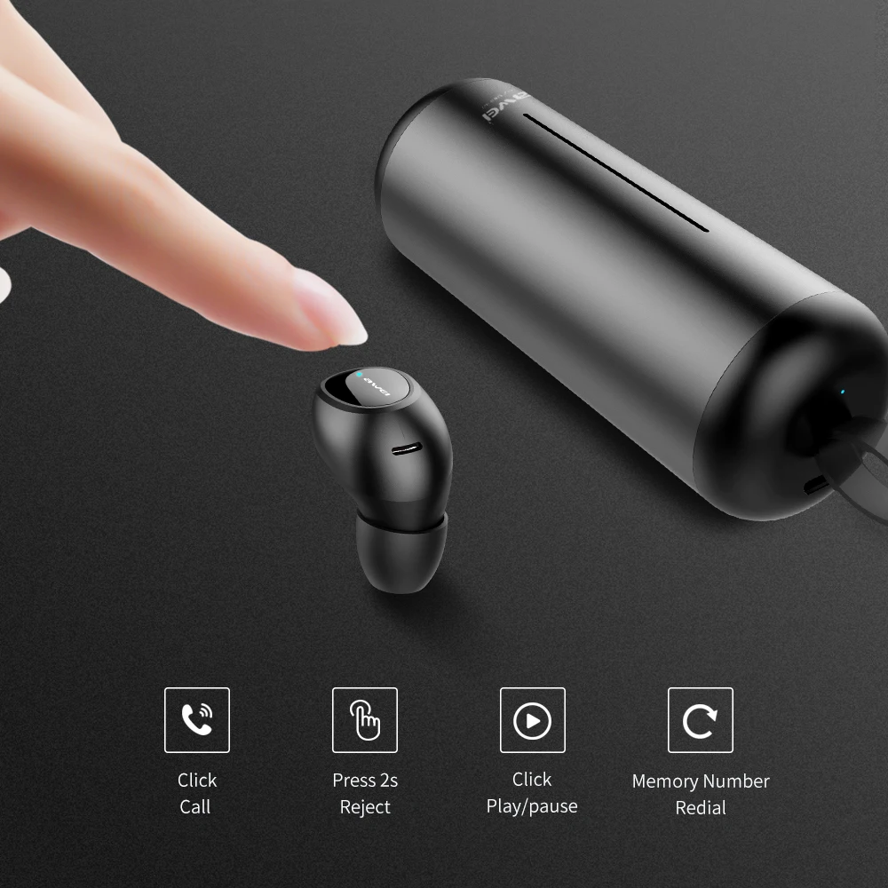 AWEI T5 TWS 5 0 Bluetooth наушники стерео настоящие беспроводные гарнитура для iPhone Samsung с