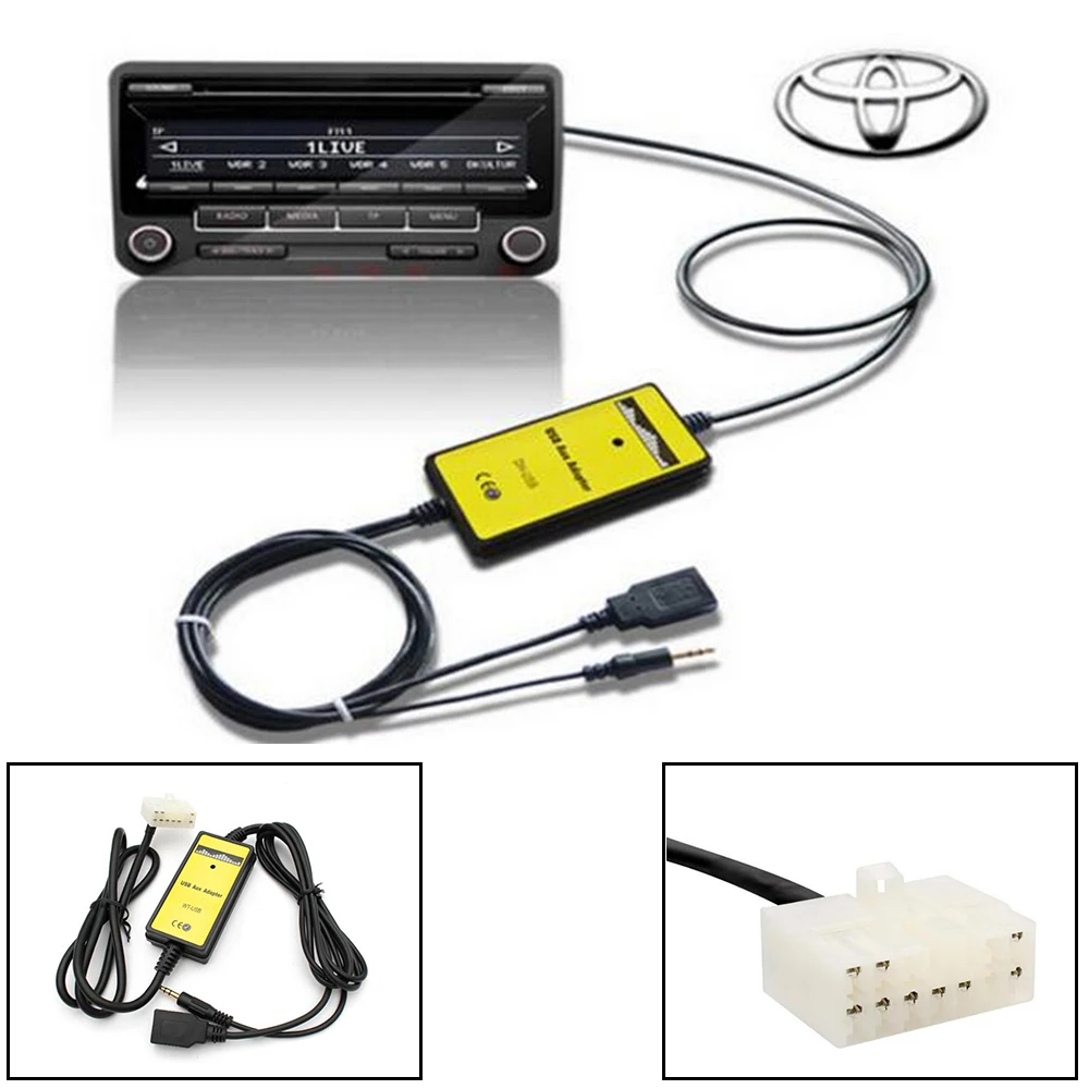 Профессиональный Автомобильный USB Aux-in адаптер mp3-плеер радио интерфейс для T/oyota