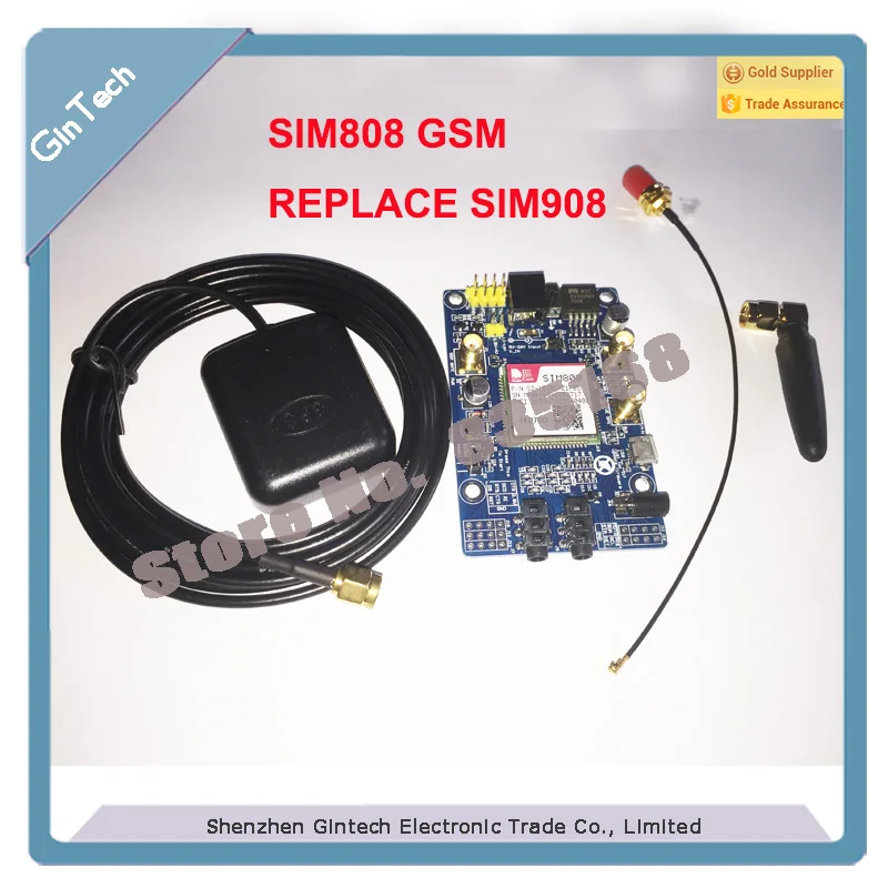1 комплект SIM808 Замена sms модуля SIM908 для Raspberry Pi Quad Band GSM Arduino GPRS GPS с антенным кабелем