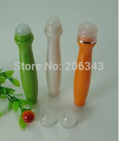 15ML pearl white/orange roll on bottle with PP roll ball for eye cream,  perfume,  essentical oil