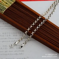 kjjeaxcmy fine jewelry 925 sterling silver circular chain sweater diameter 4 mm necklace chang 75 cm with ch