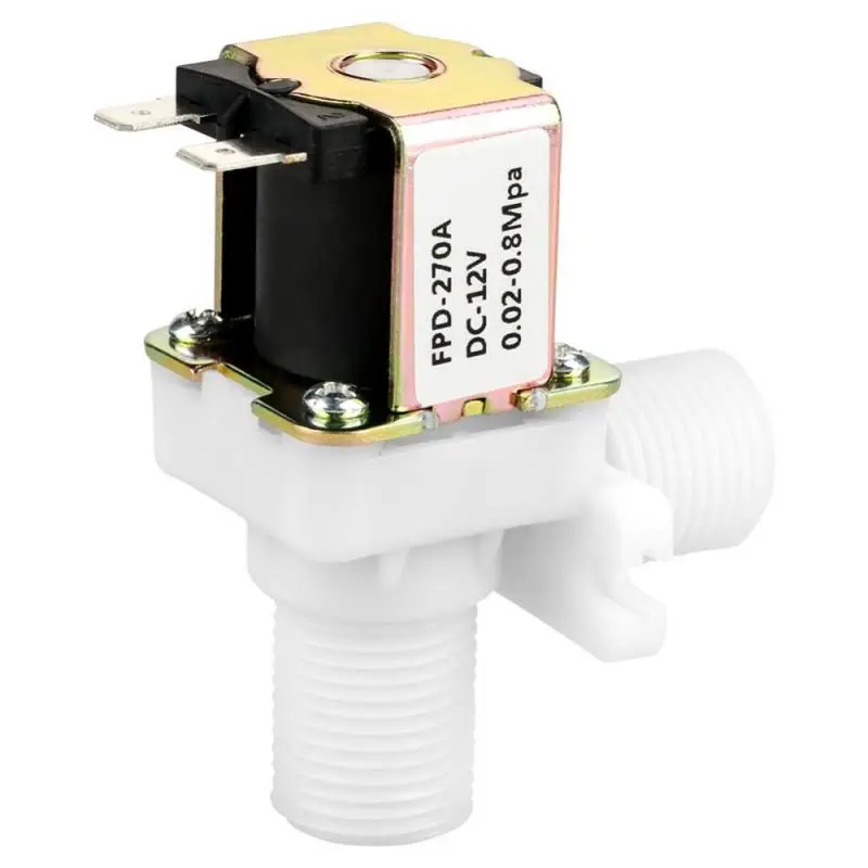 Новый DC12V DN15 G1/2 Пластик электромагнитный клапан нормально закрытый воды входной