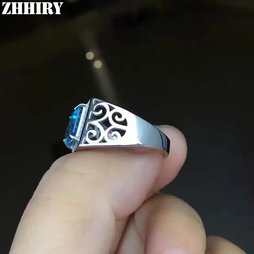 ZHHIRY мужские кольца из драгоценных камней подлинный Натуральный топаз женское