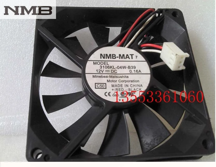 Оригинальный Для NMB 3106KL 04W B39 8015 8 см 80 мм DC12V 0.16A 3 провода инвертор сервера