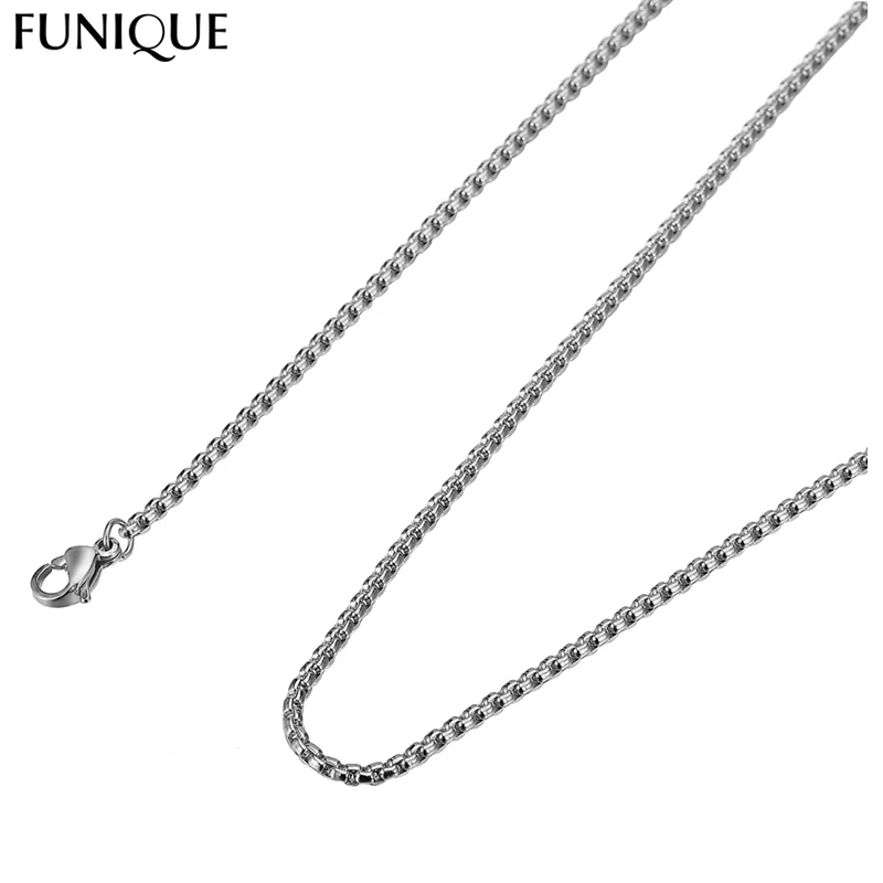 Женские квадратные Бусы из нержавеющей стали длинное ожерелье с цепочкой