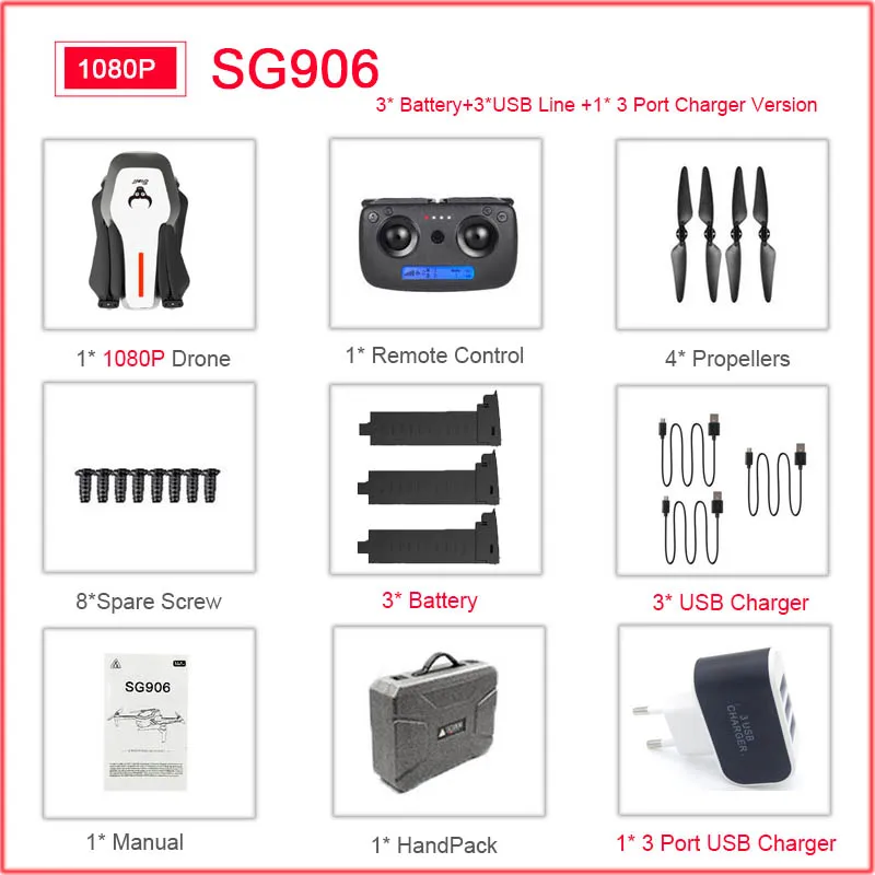 SG906 5G 1080P 4K HD WiFi камера Складная FPV игрушка, Дрон на дистанционном управлении RTF gps следить за мной/рука жестов стрельба 23 мин Время полета Вертолет - Цвет: W-1080P-3B-HandPack