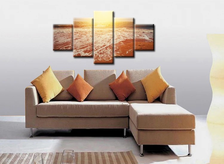 5 Панель пляжные закат Wall Art Картины Печать на холсте для украшения дома настенные