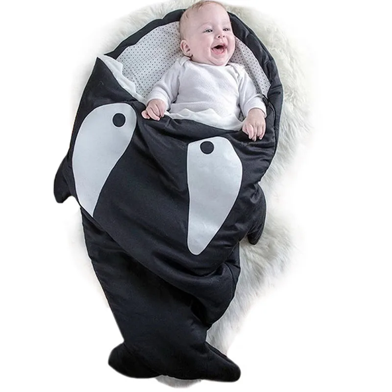 

Baby Cute Cartoon Shark Shape Sleep Bag Thick Autumn Winter Infant Blanket Warm Swaddle Newborn Photography Wrap bedding blanket
