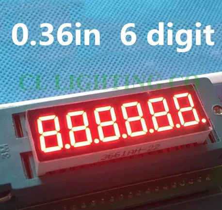 0 36 дюймов 7 сегментная цифровая трубка красная 6 битная общий анод &quot0.36in