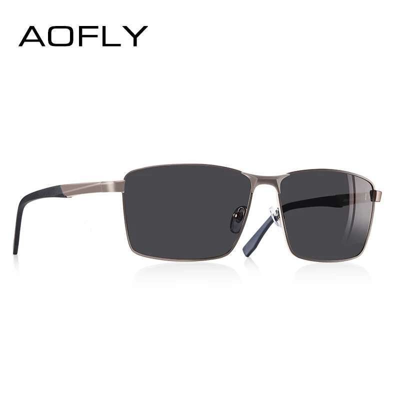 C2GUN AOFLY, Ретро стиль, фирменный дизайн, мужские поляризованные солнцезащитные очки, квадратные, классические, мужские солнцезащитные очки, мужские очки, UV400, AF8189 - Цвет линз: C2GUN
