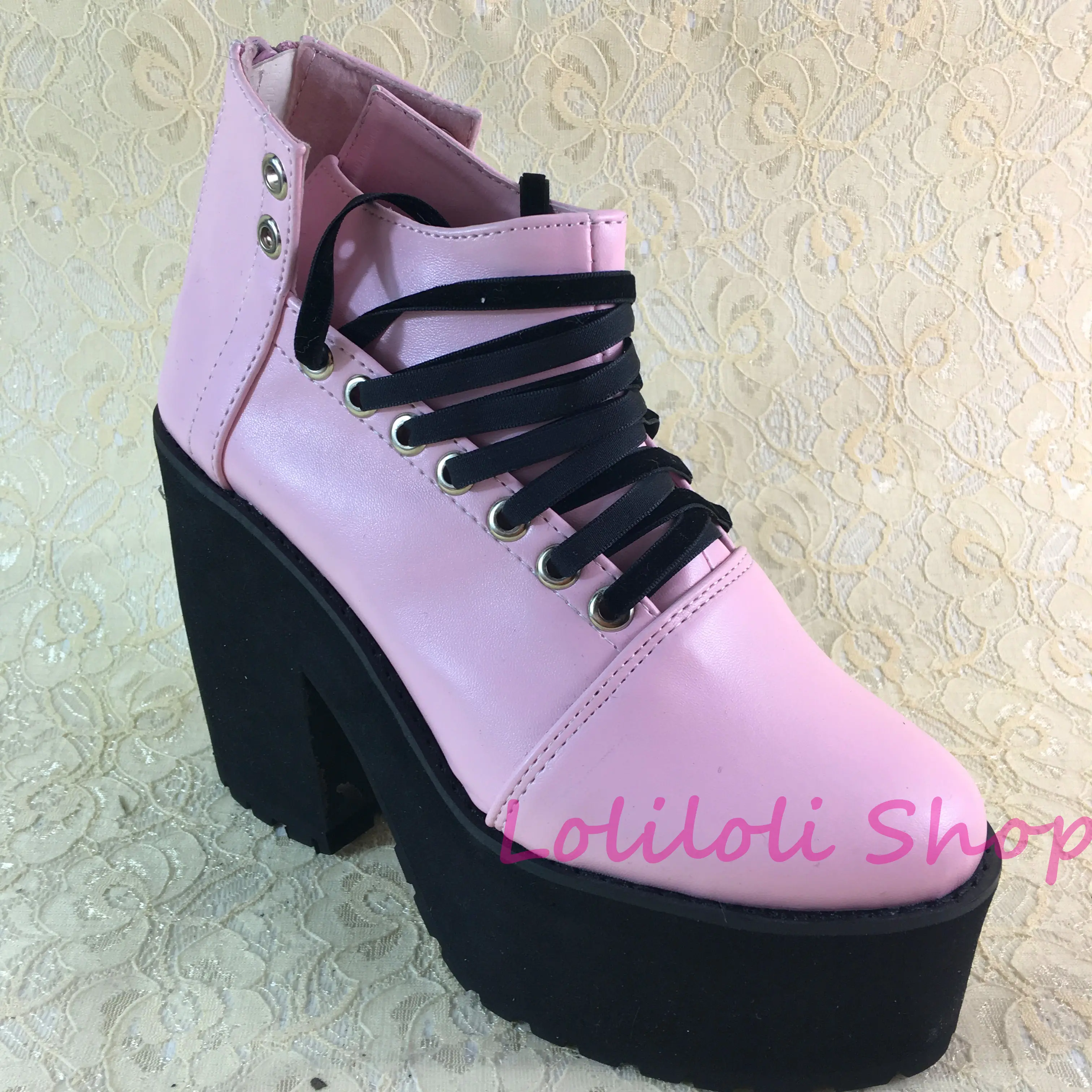 Туфли принцессы sweet lolita Loliloliyoyo antaina японский дизайн на заказ Розовые Яркие туфли