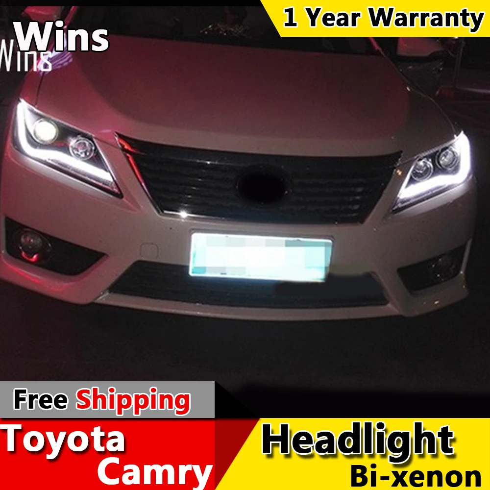 Победы огни для Toyota Camry 2012 2013 2014 СВЕТОДИОДНЫЕ Фары DRL Дневного Света Би-Ксеноновые