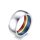 Кольцо Радужное окрашенное, Ювелирное Украшение из титановой стали, подарок на день Святого Валентина, юбилей, вечеринку, 2020