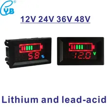 12 В 24 в 36 48 светодиодный индикатор емкости свинцово кислотной