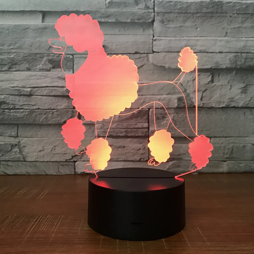 

Poodle Dog 3d Lamp 7 Colors Led Night Lamps For Kids Touch Led Usb Table Lampara Lampe Baby Sleeping Nightlight Drop Shipping