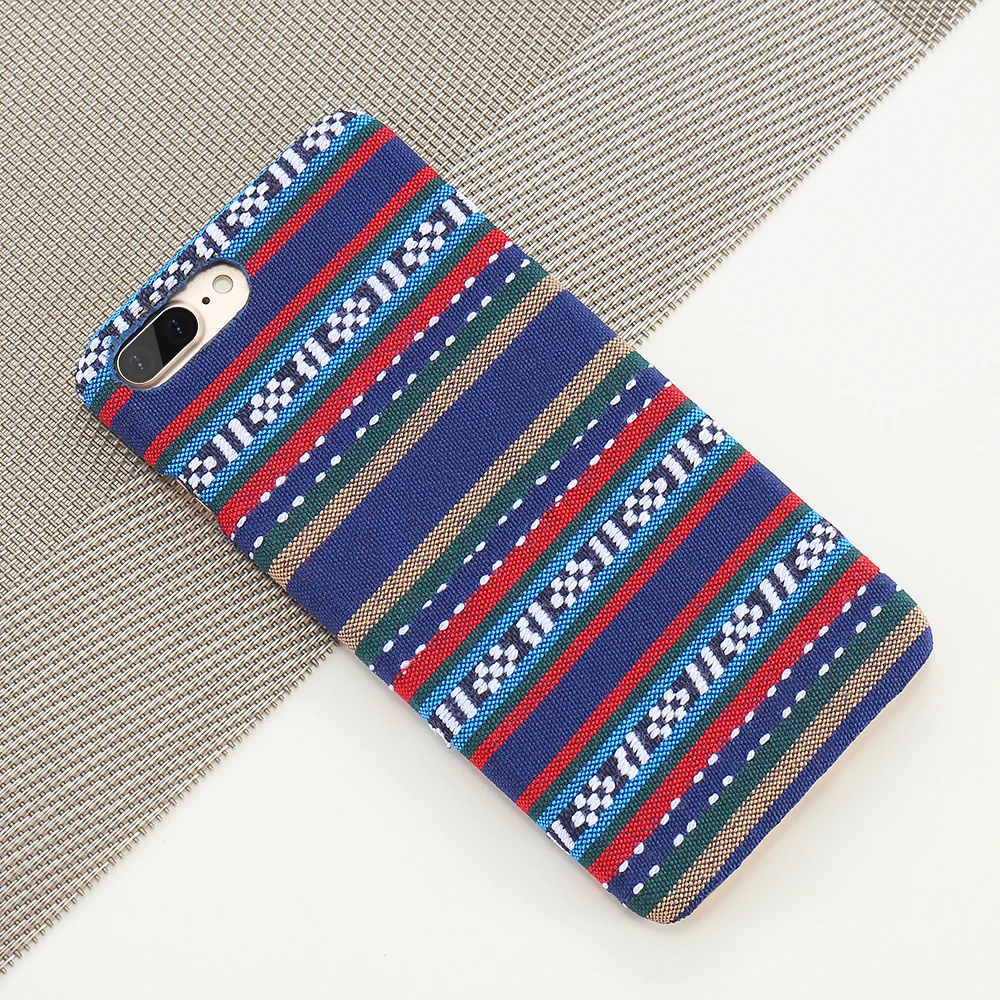 KISSCASE Cloth Plastic Case For iPhone X 7 8 6 6S Bohemian National Style Phone 5 5S SE Colorful Back Cover Capa |