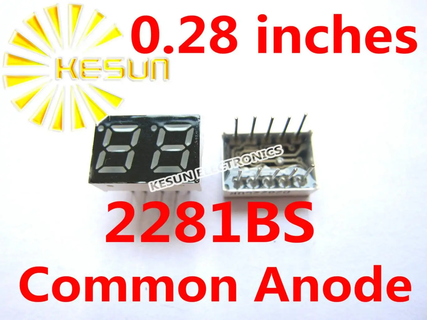 100 шт. x 0 28 дюймов Красный общий анод/катод 2 цифровая трубка 2281AS 2281BS светодиодный