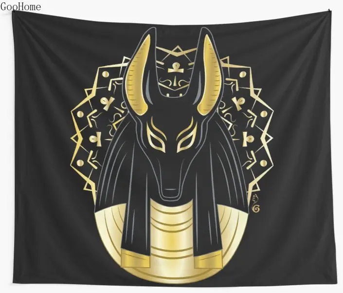 Anubis египетская стена гобелен покрытие пляжное полотенце пледы Одеяло Пикник йога коврик украшение дома