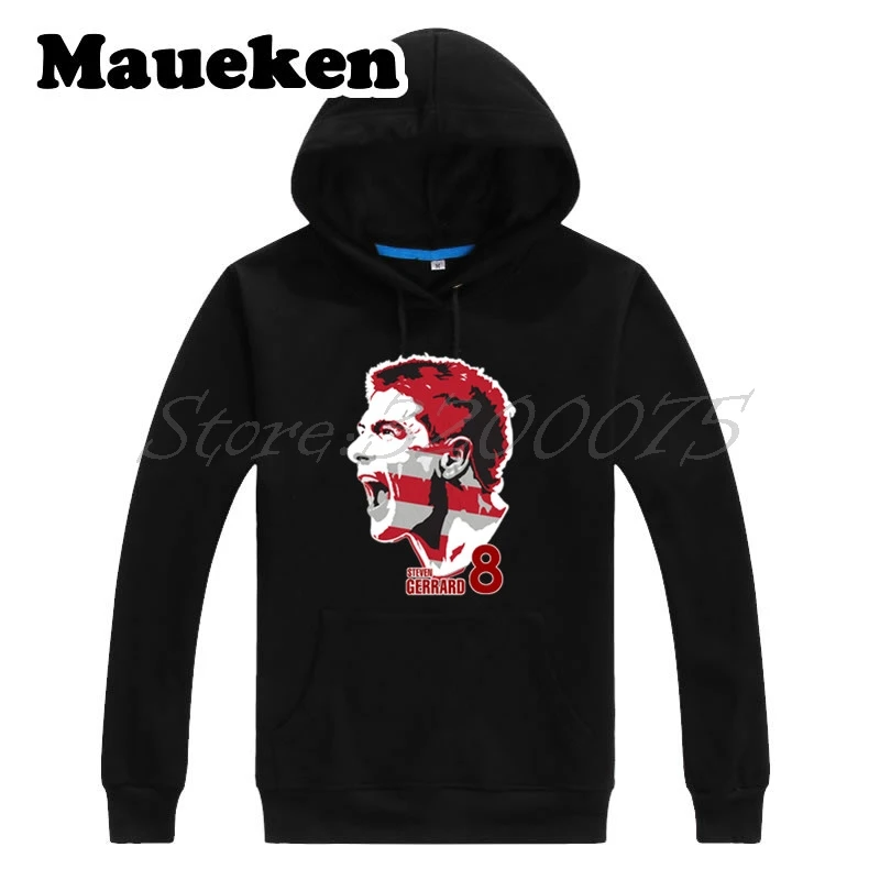 Мужские толстовки с капюшоном Steven Gerrard Legend 8 Captain свитшоты толстые на шнуровке для