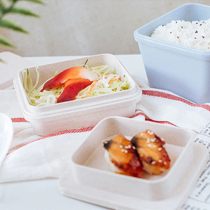 1 компл. Ланч бокс Пшеничная солома мультфильм bento box Портативный экологичный