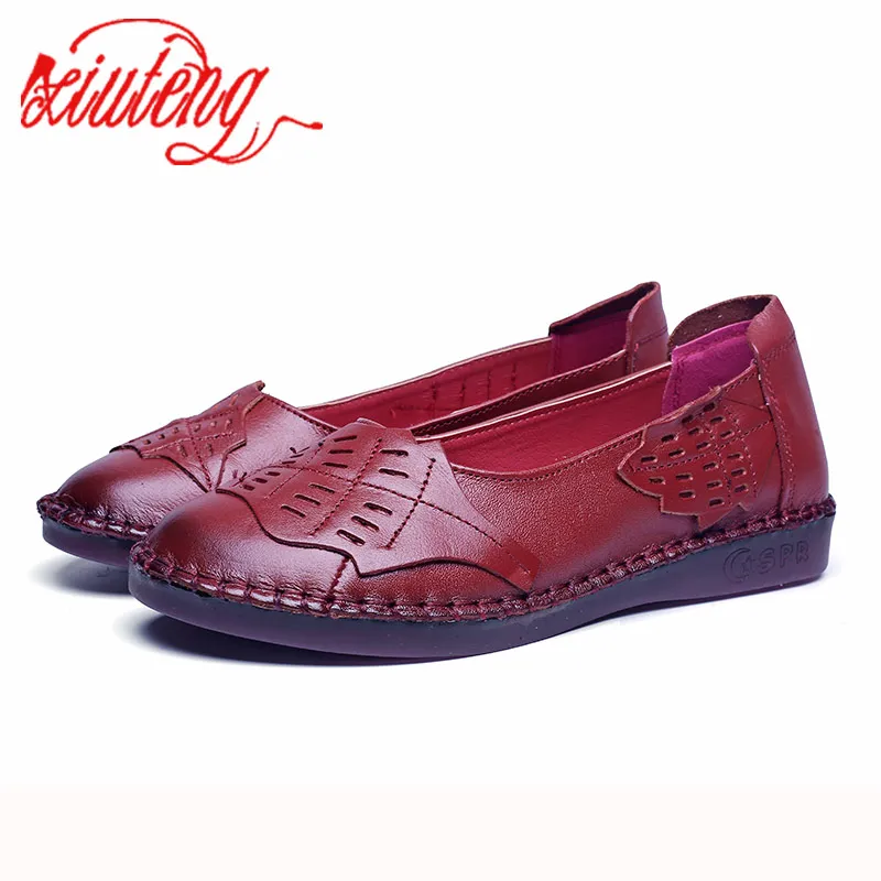 

Xiuteng New Genuine Leather Flat Shoes Women Loafers Flats Soft Shoes Summer Candy Color Shoes Ladies Slip On Zapatos De Mujer