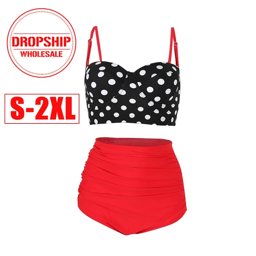 2019 бикини в горошек набор Привлекательный женский купальник Летний Пляжный